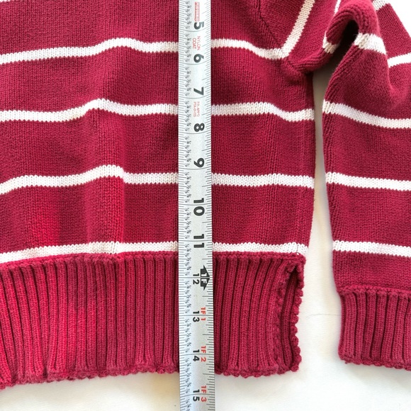Ralph Lauren Toddler Sweater Red & White Striped w/ Button Accent Sz 6 Cotton - Picture 6 of 8